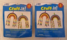 NEW SEALED- Baker Ross Rainbow Bead Decoration Craft Kits FE166 - 2 x Packs of 5