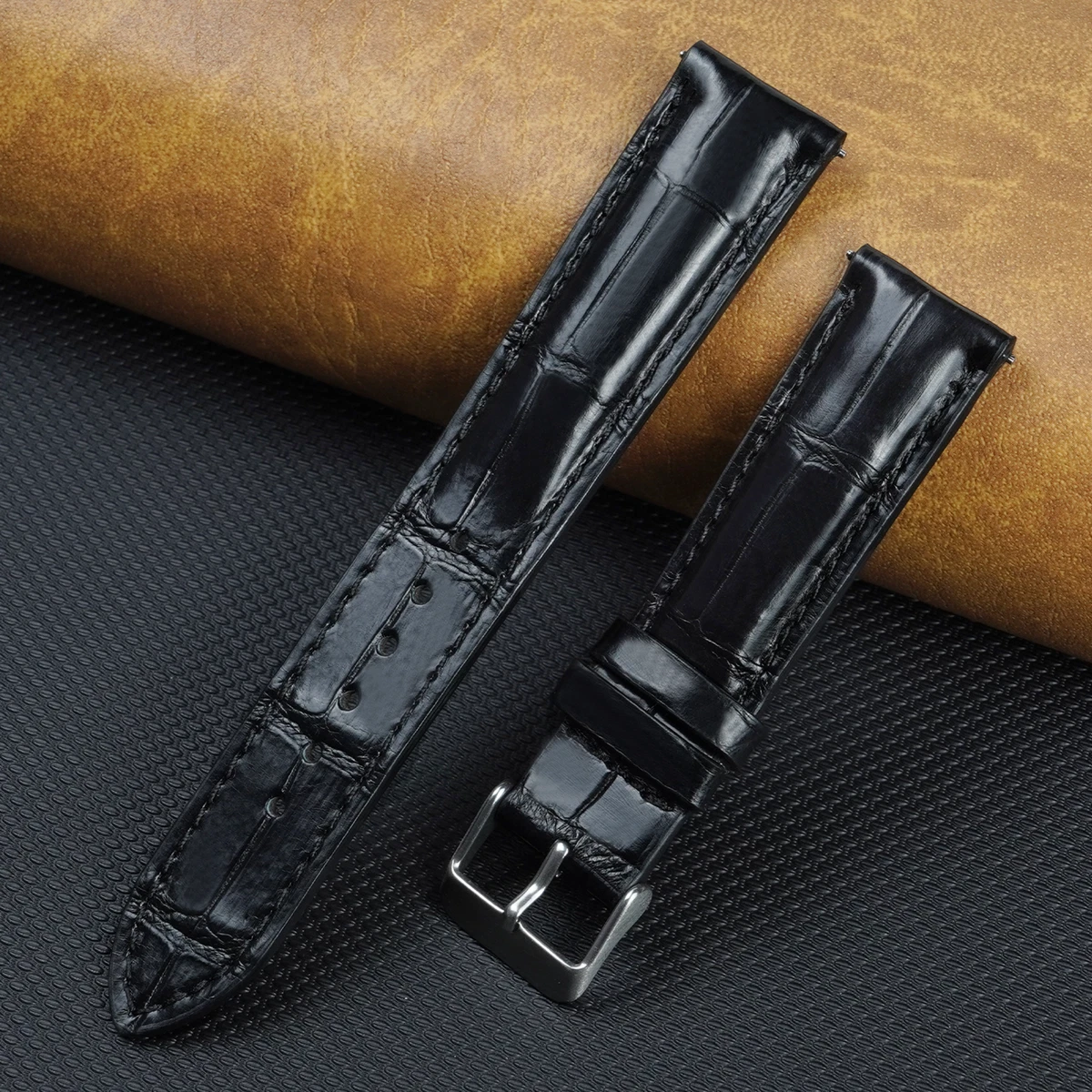 時計 18mm Real CROCODILE Watch Straps Vintage Crocodile Watch Band 18mm for sale | eBay