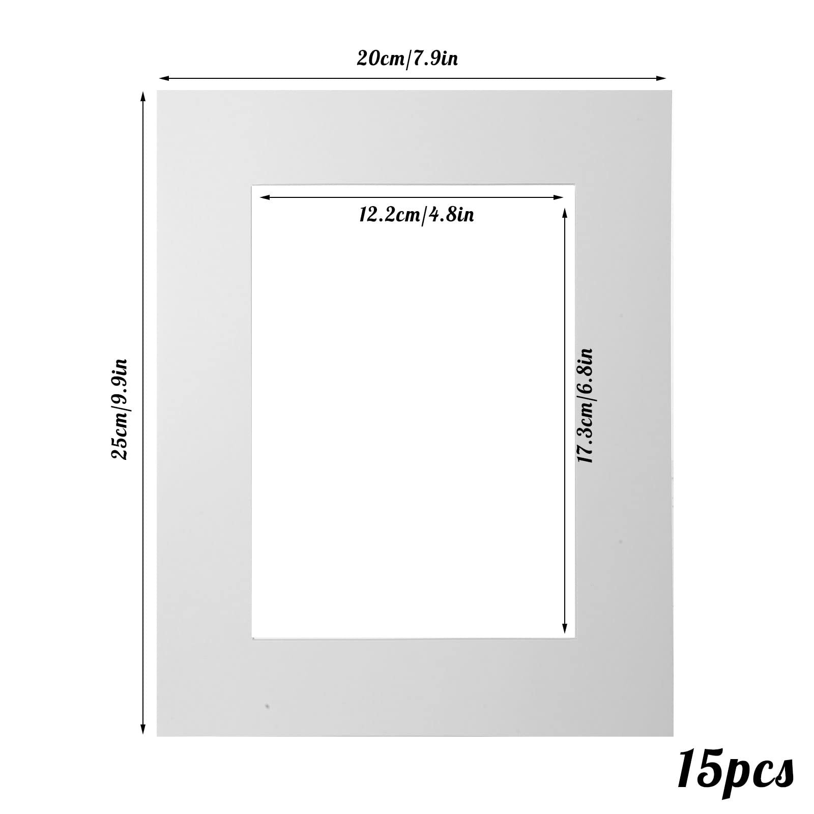 Prudiut 15 Pack 8x10 White Picture Mats, Frame Mattes for 5x7 Pictures Photo ...