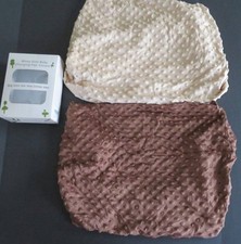 NEW Lot 2 MINKY DOT Baby Changing Pad COVER Neutral Brown Beige Soft Washable