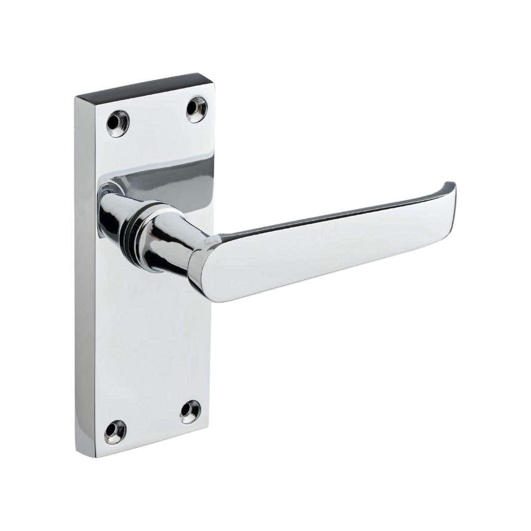 Designer Levers Victorian Straight Lever Door Short Latch, Polished Chrome - Image 2