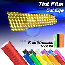 Cateye Style Headlights Tint Taillight Fog Lights Lamp Car Vinyl Film Protective