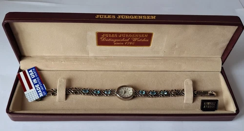 Jules Jurgensen Ladies Silver Tone/Gemstone Strap Quartz WatchNF7957WB New Other