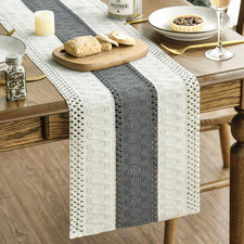 Dark Grey Farmhouse Rustic Table Runner 12X72 Inch