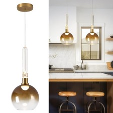 Kitchen Island Pendant Light with Globe Glass - Modern Pendant Lights - Brush...