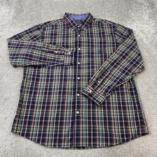 Chaps Button Up Shirt Men's XL Plaid Multicolor Long Sleeve Easy Care