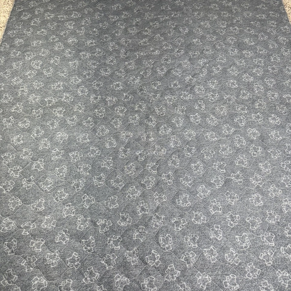 Manta acolchada vintage azul Jean oso de peluche a cuadros tiro infantil reversible años 90 Foto 2 de 4