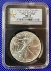 2016 (W) _ NGC_ Silver Eagle S$1_ MS69_ West Point_ #4390604-011_ MILK SPOTS
