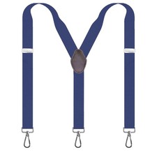 Y-Back Suspenders 1.4'' Heavy Duty Braces 3 Swivel Hooks on Belt Loops One Size
