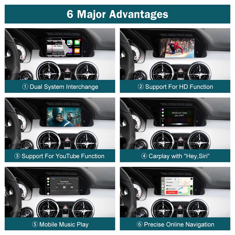 Wireless CarPlay Android Auto für Mercedes Benz GLK X204 2013-2015 NTG4.5 NTG4.7 - Bild 3 von 4