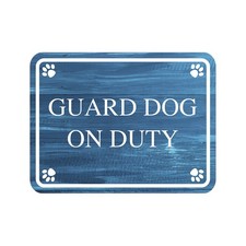 Classic Framed Plus Guard Dog On Duty Door or Wall Sign  Pet-friendly Signs