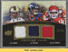 2008 UD Premier Trios Gold 14/25 Alex Smith Jay Cutler Brodie Croyle READ 1s7
