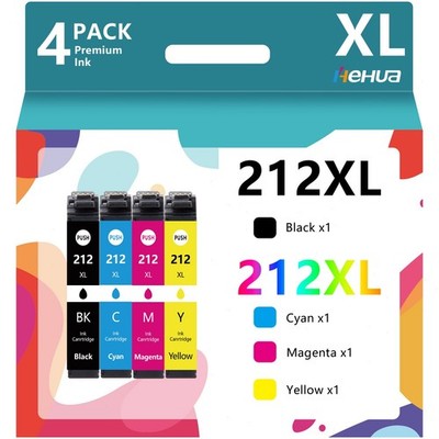 4PK 212XL T212XL Ink Cartridges  For Epson WorkForce WF-2830 WF-2850 XP-4100
