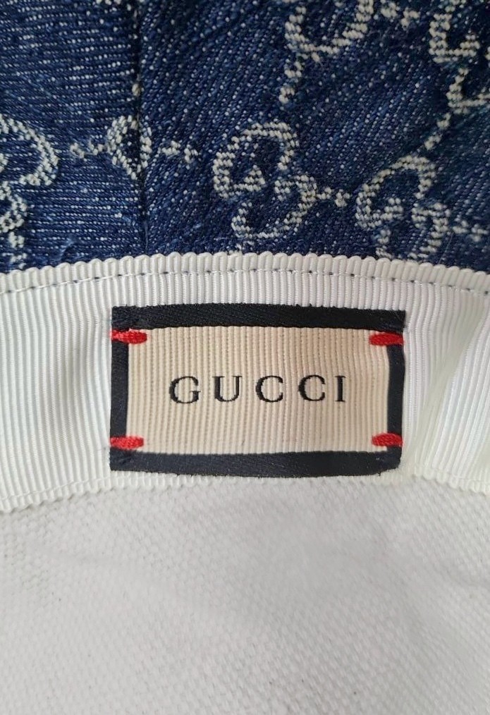Ladies Gucci GG Monogram Canvas Jacquard Big Bucket Hat Wide Brim