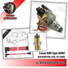A Plus engine Electronic Distributor 59D type Viper Gold Coil Red 8mm HT Leads