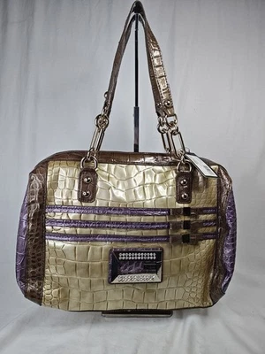 Bolso de hombro GUESS Satine Boudoir Stone Multi Croc NUEVO CON ETIQUETAS RH259729 - Imagen 1 de 4
