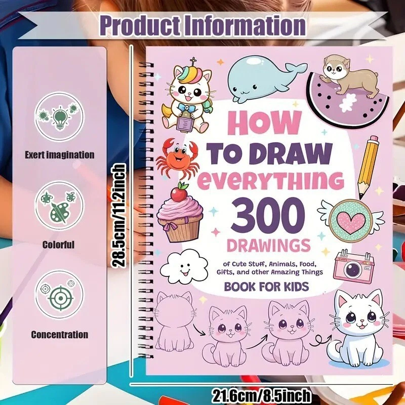 How to Draw Anything for Kids: 300 Drawings of Cute Things, Animals, Holidays .. - Image 3 of 4