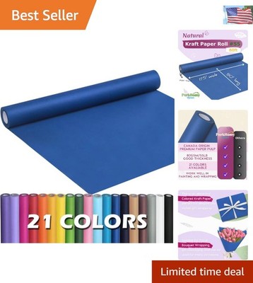 Eco-Friendly 80gsm Blue Kraft Paper Roll 17.5'' x 960'' for Stylish Wrapping