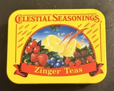 Vintage Celestial Seasonings ~ Zinger  Metal Tea Tin I combine shipping EUC