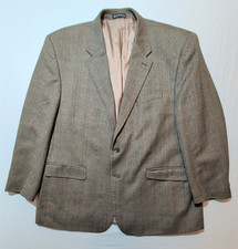 Lauren Ralph Lauren Blazer 50R Brown Plaid 100 Wool Suit Jacket 2 Button