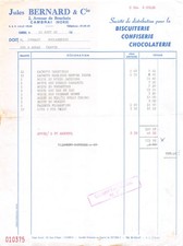 Invoice 1966 JULES BERNARD IN CAMBRAI - M JOMBART CARVIN BAKERY