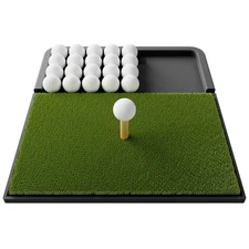 Integrated Golf Mat with Ball Tray, Small Thickening Golf Mats Practice Outdo...