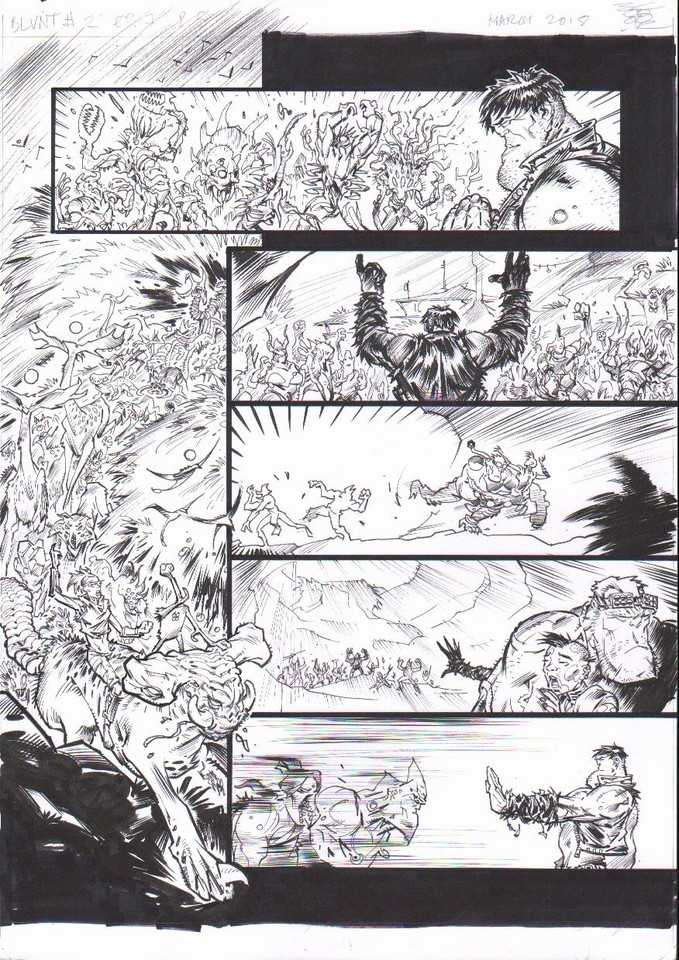 Boo Cook Blunt 2e7p5 Original comic art 2000AD Comic Art