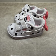 PUMA Basket Bow V Polka Dot Slip On Toddler Girls White Sneakers Casual Shoes 3