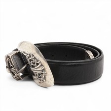 Chrome Hearts classic 3pc Belt Leather  925 size 36 Black  Silver