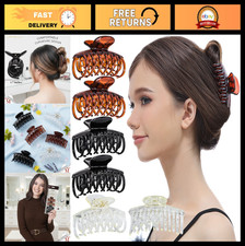 6 Pcs Double Claw Hair Clips - Strong Hold Jaw Clamps for Thin Fine Hair, Clear