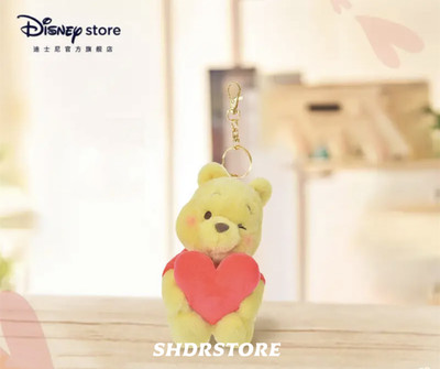 Disney Store authentic 2026 winnie the pooh heart plush keychain disneyland