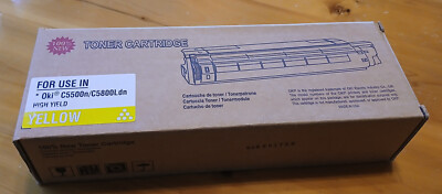 1 X OKI C5500N SERIES HIGH YIELD LASER  PRINTER TONER CARTRIDGE - NEW YELLOW