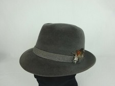 Vintage Dobbs Fifth Avenue New York Gray Fur Felt Fedora Hat  6 7/8