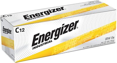 12 Energizer Industrial C Alkaline Batteries (EN93, LR14), box of 12
