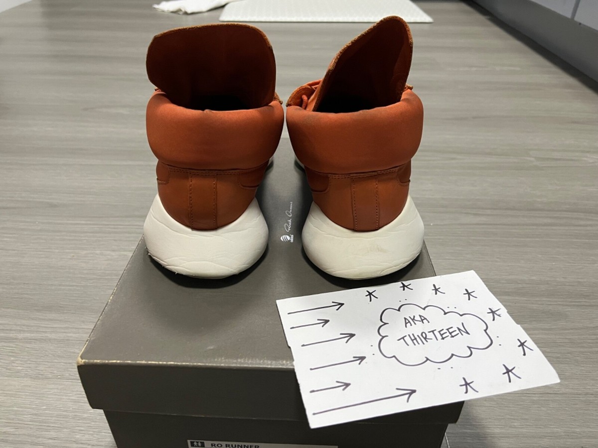 Adidas x Rick Owens RO Runner Fox Orange US 7.5 AQ2824 Geobasket