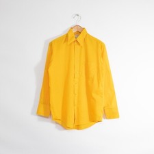 Vintage Towncraft Penneys Disco Collar Shirt Mens 15.5 / 33 - Long Sleeve Yellow