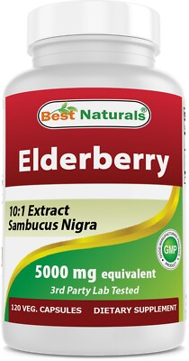 Best Naturals Elderberry 5000mg 120 Veg Capsules 