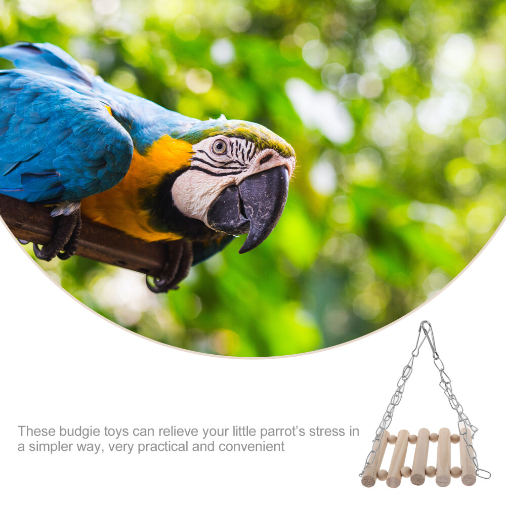 Parrot Chew Toy Wooden Climbing Ladder Parakeet Balance Training