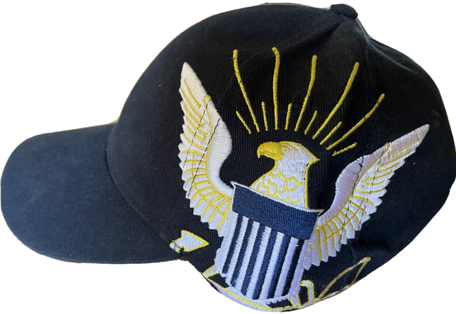 Hat Cap Embroidered Eagle  US NAVY Stripe Military Patriotic Adj Navy Blue