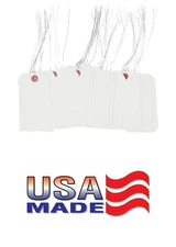 100 pcs of 4 3/4" x 2 3/8" Size 5 White Merchandise Inventory Tags with Wire
