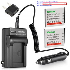 Kastar Battery Travel Charger for Casio NP-60 BC-60  Casio Exilim Zoom EX-S10