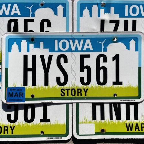 IOWA LICENSE PLATES - Colorful Graphic License Plate Tag - Blue Green New Design