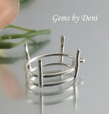 Sterling Silver Oval Cast Wire Dangle Pendant Setting 7x5-30x22mm