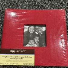 Ribbed Red Recollections Scrapbook Album 8  x 8  10 Pages Makes 20 Layouts NEW