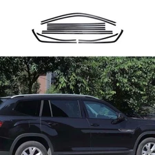 Window Molding Black Steel Trim Decoration Strips Kit 18-23 For Volkswagen Atlas