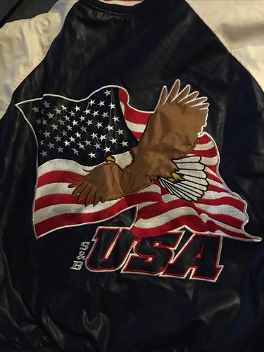 Vintage Steve and Barrys USA varsity jacket M mens blue - Picture 9 of 12