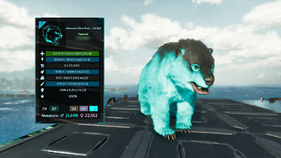 Ark Survival Ascended PVE * TOP STATS TRON * Dire Bear 1038% MD 9.6k HP 2262W