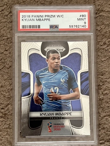 59762140 Kylian Mbappe 2018 Panini Prizm World Cup Rookie RC #80 France PSA 9