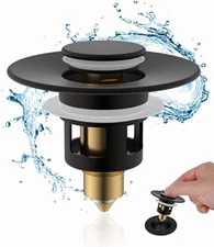 All Metal Universal Bathroom Sink Stopper for1''~1.8''Pop Up Sink Drain Strainer