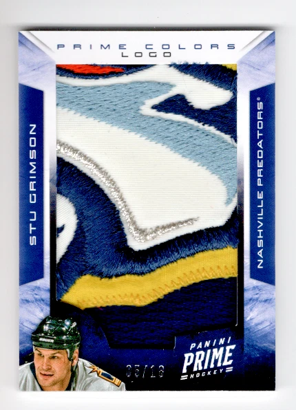 2013-14 PANINI PRIME COLORS LOGO ROOKIE 05/18 STU GRIMSON NASHVILLE PREDATORS RC